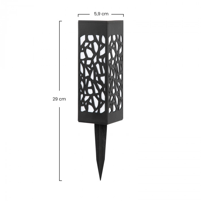 PACK 4 BALIZA SOLAR DECORATIVA 5.9*5.9*29CM SEVEN ON
