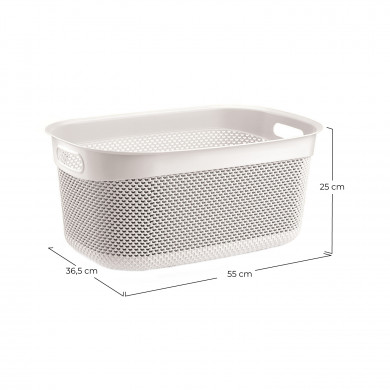 CESTA RESINA RECTANGULAR C/ASAS BLANCO (55x36,5x25cm) 33L 7HOUSE CESTA RESINA RECTANGULAR C/ASAS BLANCO (55x36,5x25cm) 33L 7HOUSE