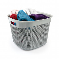 CESTA RESINA CUADRADA C/ASA GRIS 36L 7HOUSE 7HOUSE