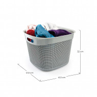 CESTA RESINA CUADRADA C/ASA GRIS 36L 7HOUSE 7HOUSE