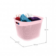 CESTA RESINA CUADRADA C/ASA ROSA 36L 7HOUSE 7HOUSE