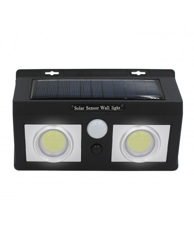 APLIQUE SOLAR 250LM 195MM ON/OFF CON SENSOR MOVIMIENTO PARED LED COB EXTERIOR RECTANGULAR NEGRO 7hSevenOn CJ.1