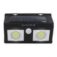 APLIQUE SOLAR 250LM 195MM ON/OFF CON SENSOR MOVIMIENTO PARED LED COB EXTERIOR RECTANGULAR NEGRO 7hSevenOn CJ.1
