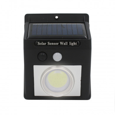 APLIQUE SOLAR 150LM 125MM ON/OFF CON SENSOR MOVIMIENTO PARED LED COB EXTERIOR CUADRADO NEGRO 7hSevenOn CJ.1 APLIQUE SOLAR 150LM 125MM ON/OFF CON SENSOR MOVIMIENTO PARED LED COB EXTERIOR CUADRADO NEGRO 7hSevenOn CJ.1