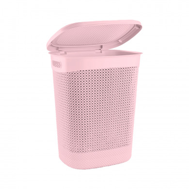 CESTA DE ROPA RECTANGULAR C/ASA C/TAPA ROSA (45x37,5x57cm) 52L 7HOUSE 7HOUSE