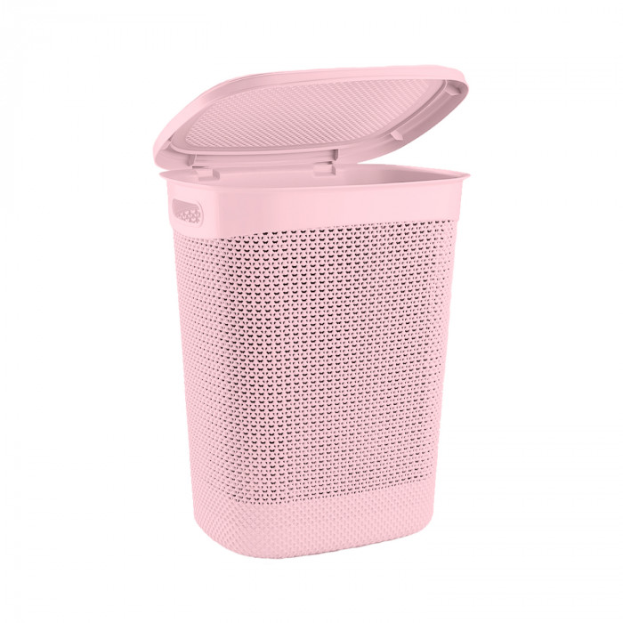 CESTA DE ROPA RECTANGULAR C/ASA C/TAPA ROSA (45x37,5x57cm) 52L 7HOUSE 7HOUSE