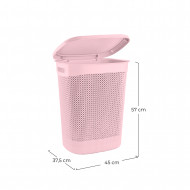 CESTA DE ROPA RECTANGULAR C/ASA C/TAPA ROSA (45x37,5x57cm) 52L 7HOUSE 7HOUSE