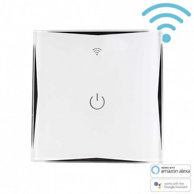 INTERRUPTOR BLANCO  1 TOMA CONTROL WIFI VIA APP . CONTROL POR VOZ.