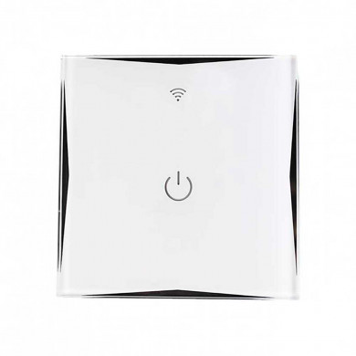 INTERRUPTOR BLANCO  1 TOMA CONTROL WIFI VIA APP . CONTROL POR VOZ.