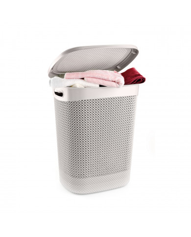 CESTA DE ROPA RECTANGULAR C/ASA C/TAPA BLANCO (45x37,5x57cm) 52L 7HOUSE 7HOUSE