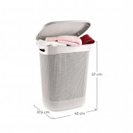 CESTA DE ROPA RECTANGULAR C/ASA C/TAPA BLANCO (45x37,5x57cm) 52L 7HOUSE 7HOUSE
