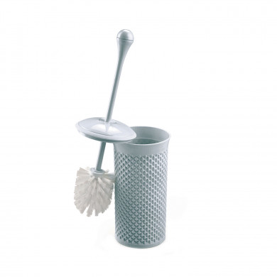 SET ESCOBILLA DE BAÑO RESINA GRIS 7HOUSE