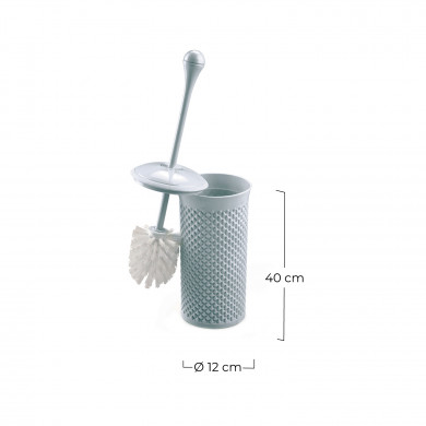 SET ESCOBILLA DE BAÑO RESINA GRIS 7HOUSE