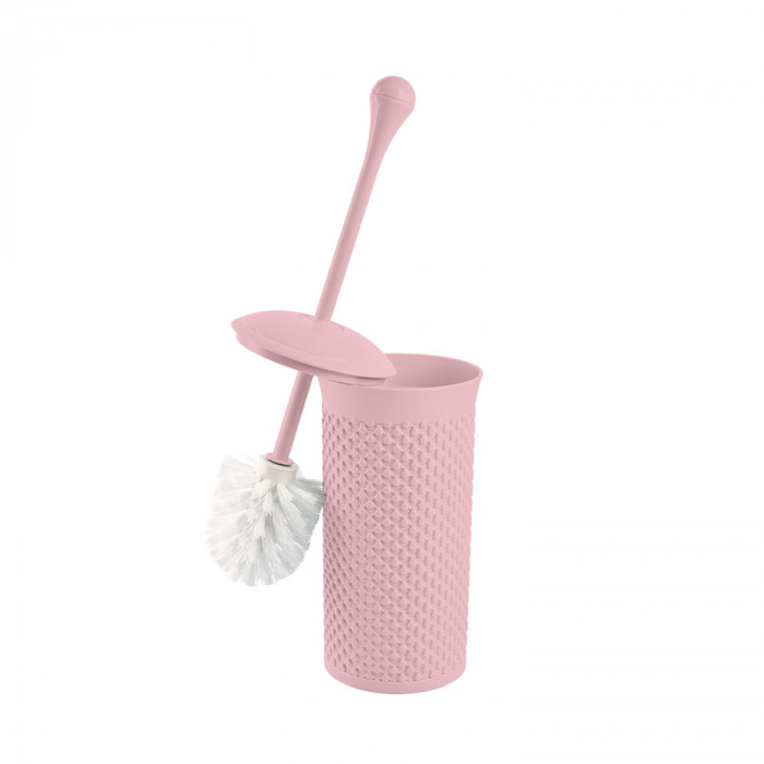 SET ESCOBILLA DE BAÑO RESINA ROSA 7HOUSE