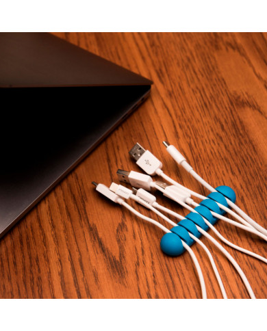 PACK 2 ORGANIZADORES DE CABLE 7 CLIPS 1,4 CM CON AUTOADHESIVO NINE&ONE BL.1