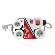 ADAPTADOR 3 TOMAS SCHUKO (FRONTAL) BLANCO NINE&ONE RT.2