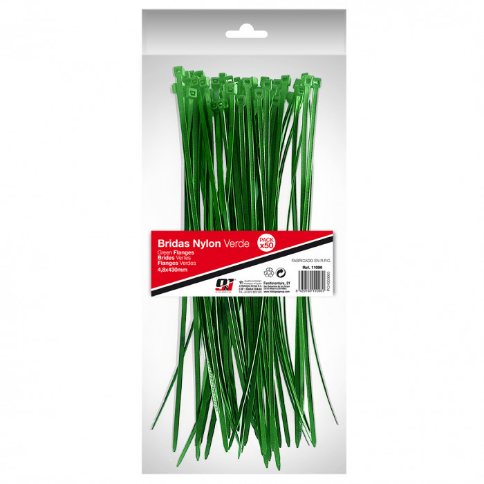 BRIDAS NYLON VERDE 7,6x400MM NINE&ONE BS.50