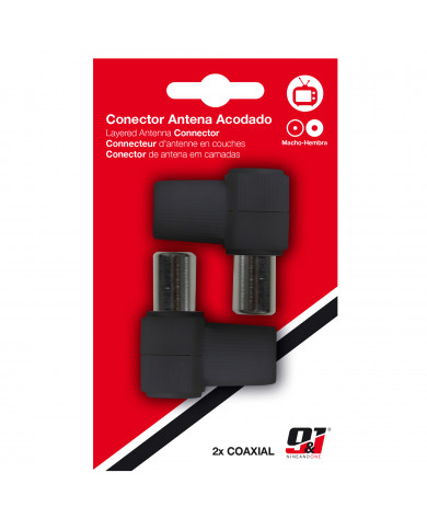 KIT CONECTOR ACODADO (MACHO/HEMBRA) NEGRO NINE&ONE BL.2